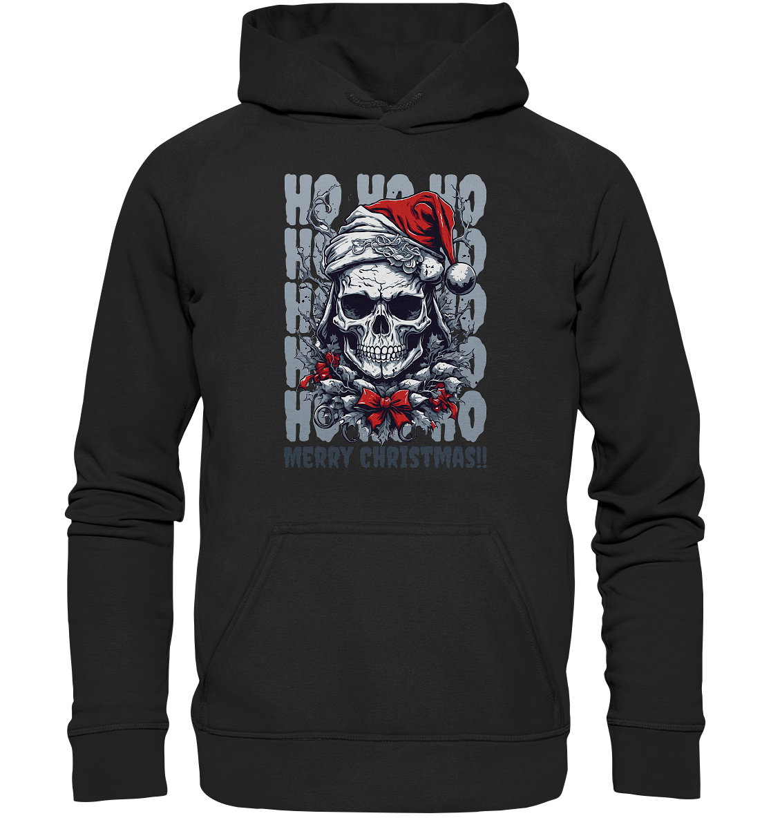 Ho Ho Ho Merry Christmas Weihnachten Santa Skull Hoodie