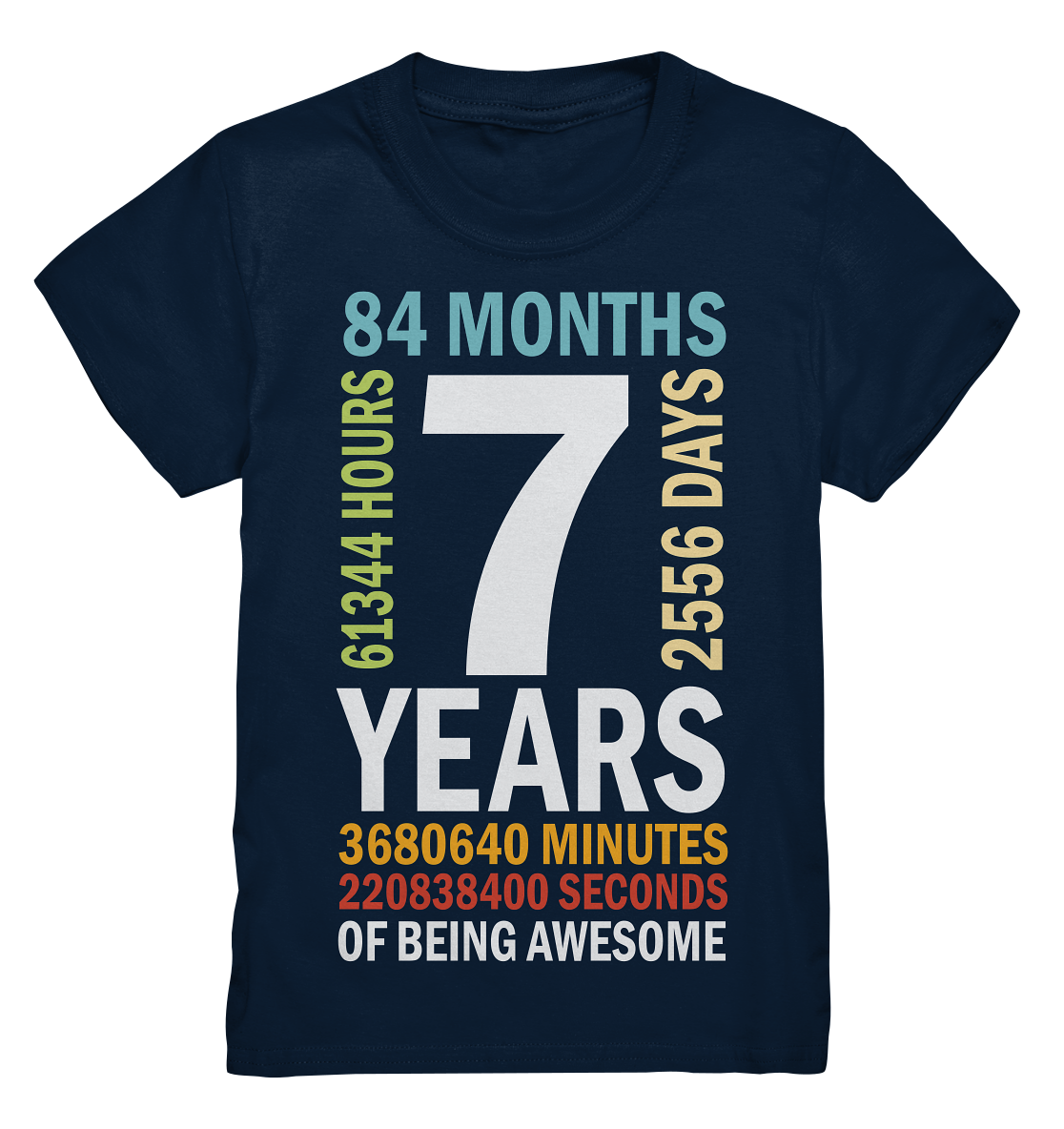 Kinder T‑Shirt – 7. Geburtstag | 7 Years of Being Awesome