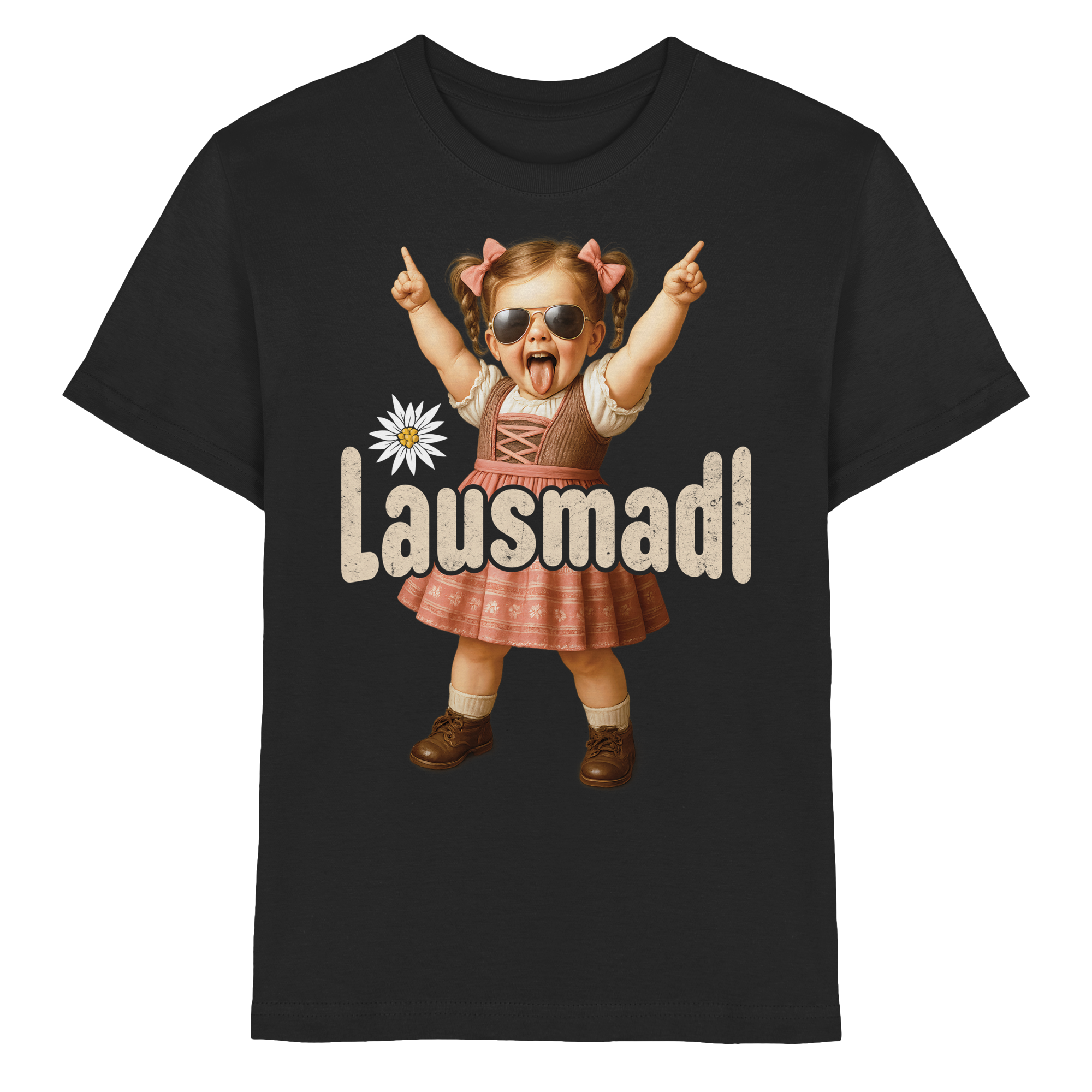 Lausmadl Kinder T-Shirt – Lustiges Trachtenshirt für Mädchen & Volksfest