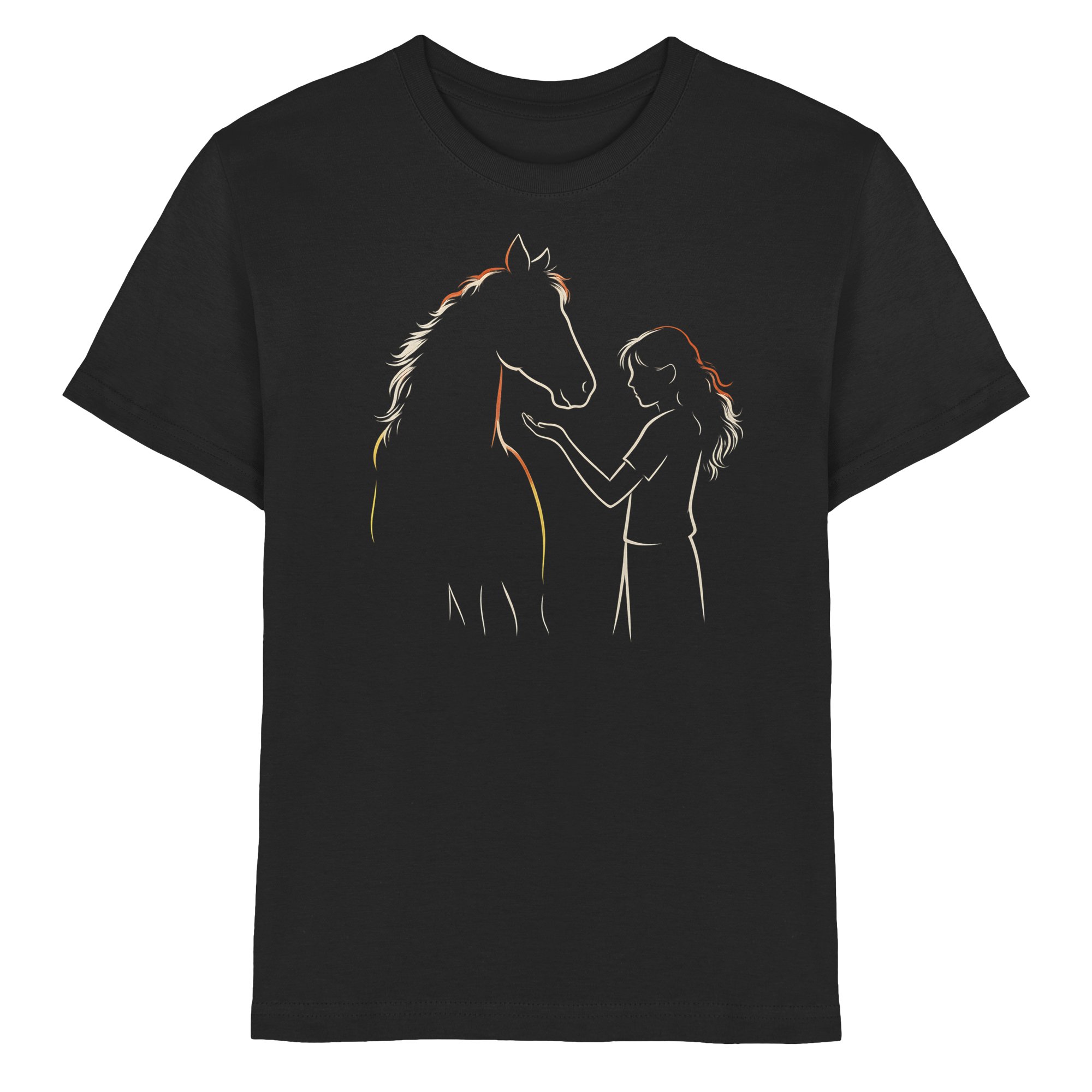 Pferd und Mädchen Kinder T-Shirt – Süßes Pferdemotiv für kleine Pferdefans