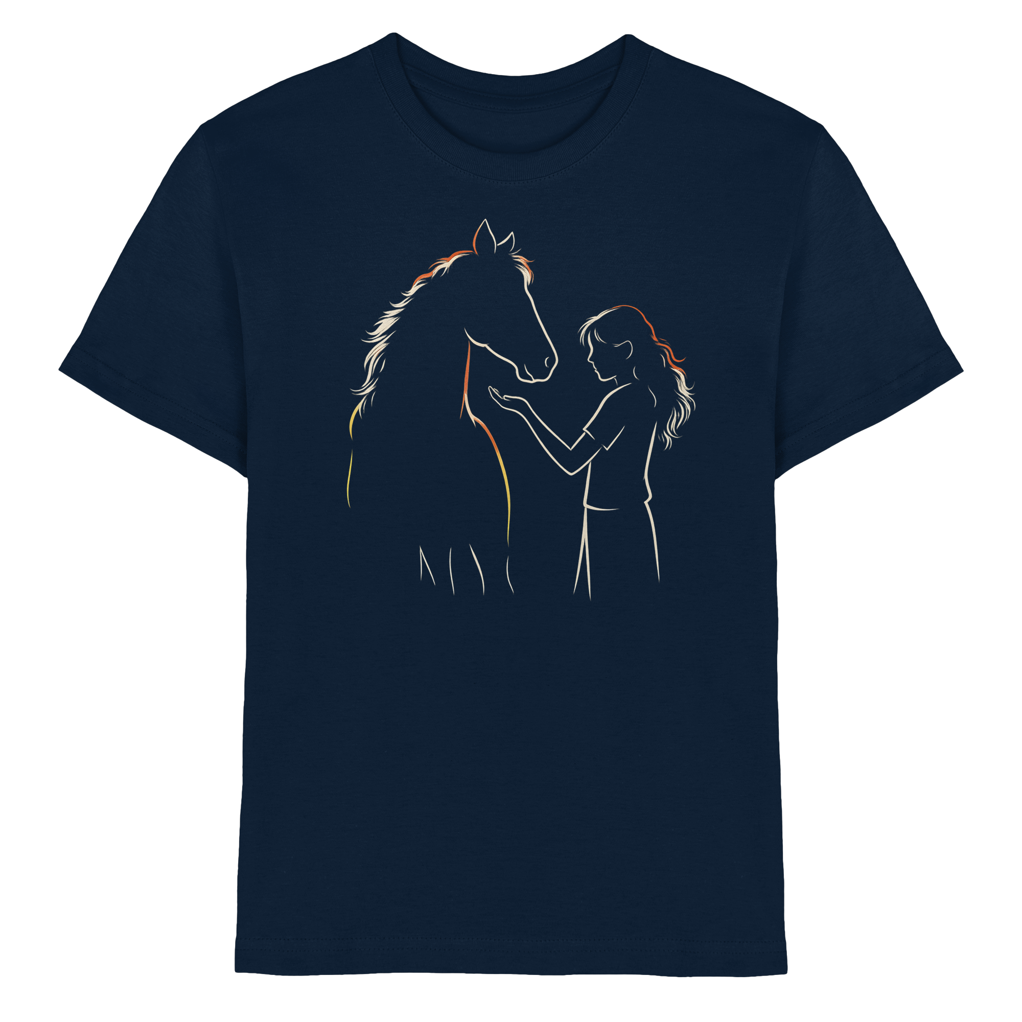 Pferd und Mädchen Kinder T-Shirt – Süßes Pferdemotiv für kleine Pferdefans