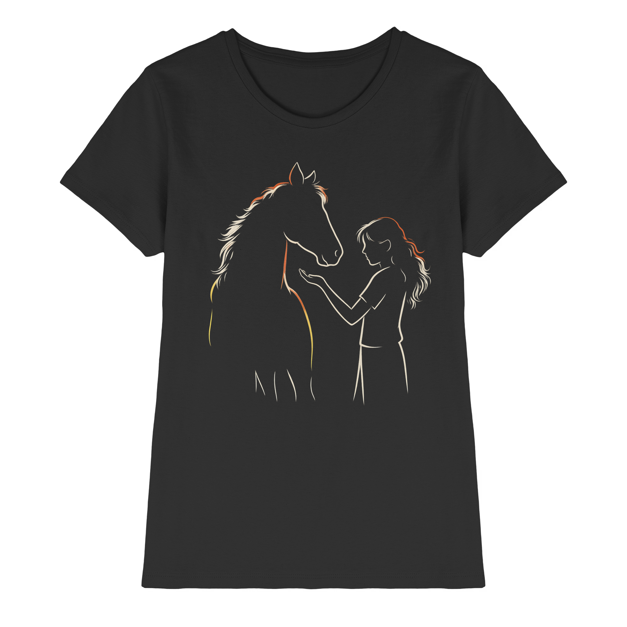 Pferd und Mädchen Damen T-Shirt – Stilvolles Pferdemotiv für Reiterinnen