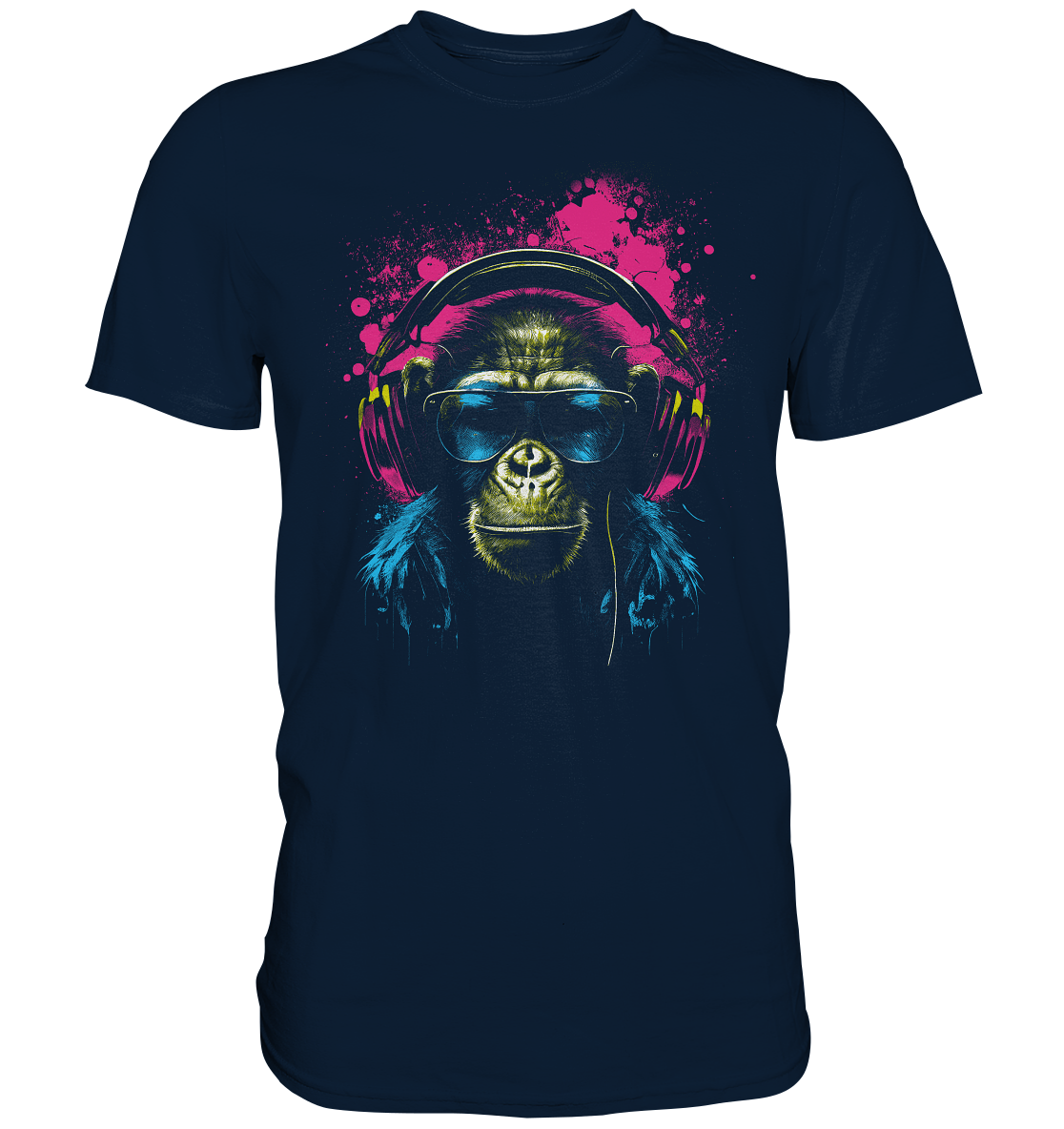 Monkey DJ mit Kopfhörer und Sonnenbrille T-Shirt