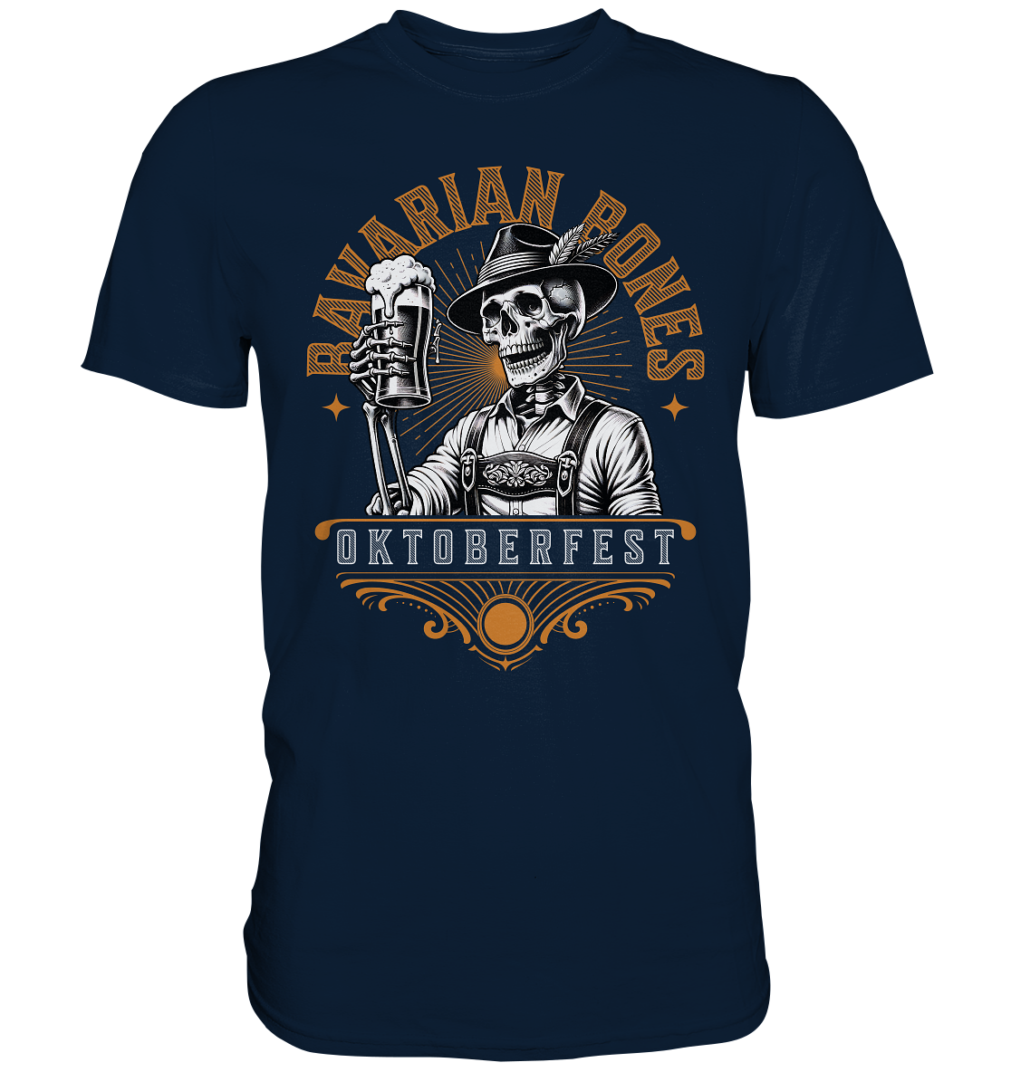 Münchner Oktoberfest Bavarian Bones Skull T-Shirt