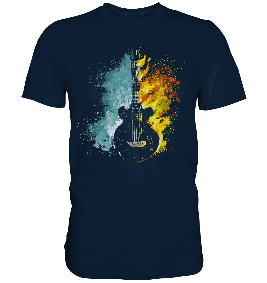 Fire & Water Gitarre Musik T-Shirt