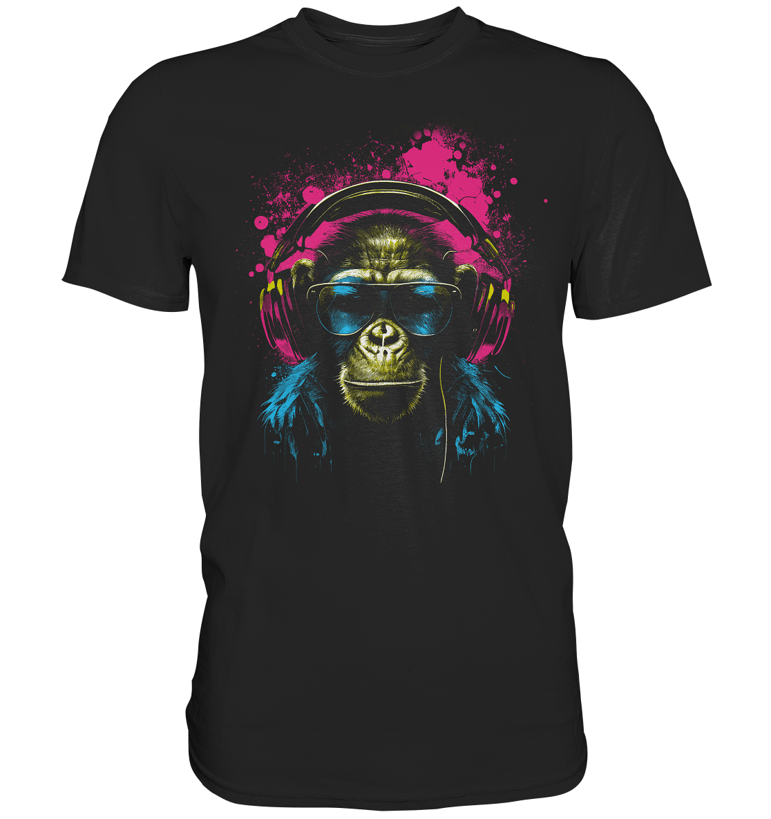 Monkey DJ mit Kopfhörer und Sonnenbrille T-Shirt