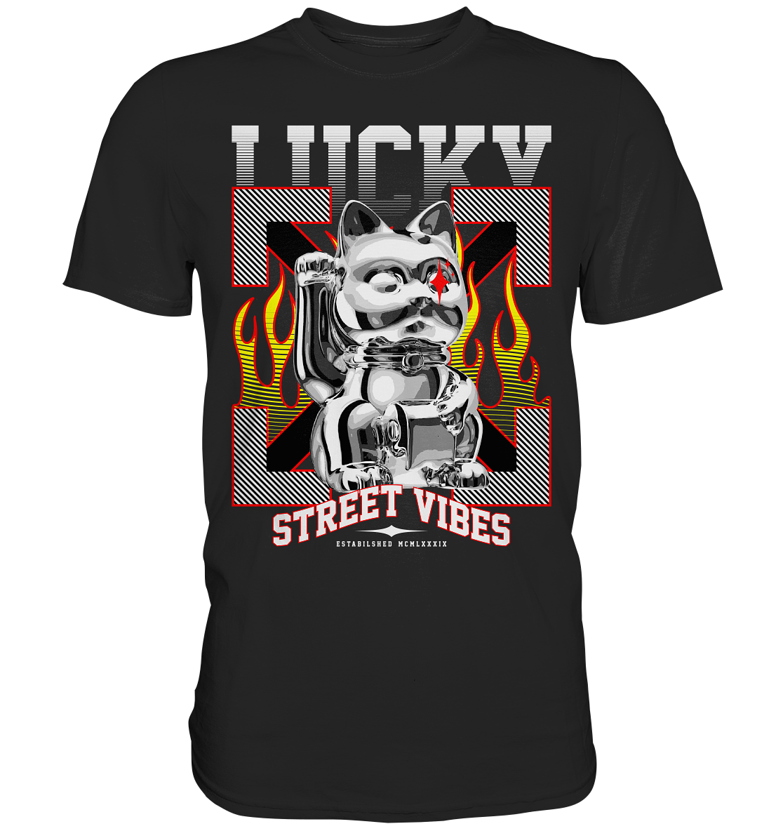 Lucky Cat Street Vibes  - Premium Shirt
