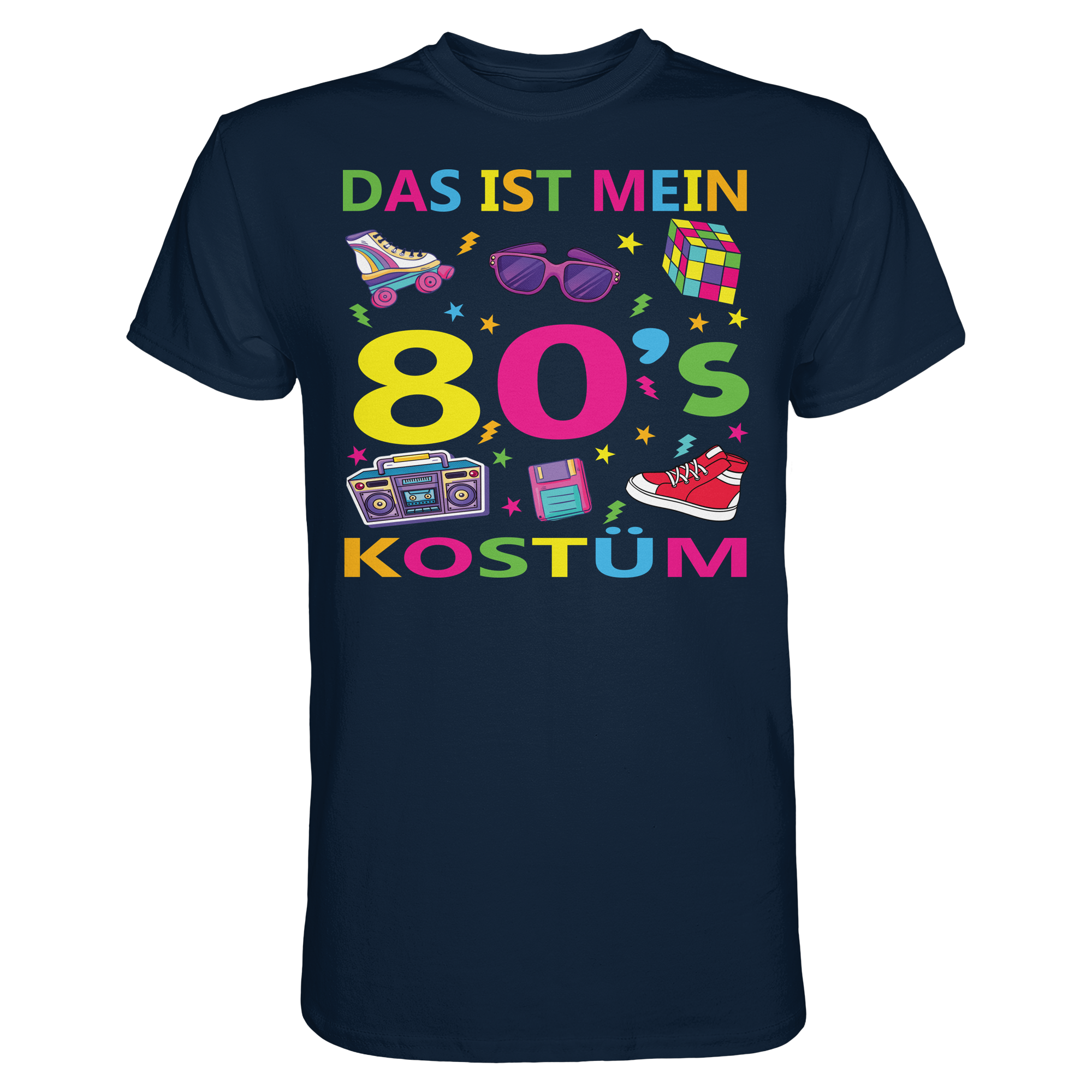 I LOVE FANCY DRESS 80er Jahre Pop Star T-Shirt – Weiß Mit Schwarzem Slogan, Größe L (102-107 Cm Brust)