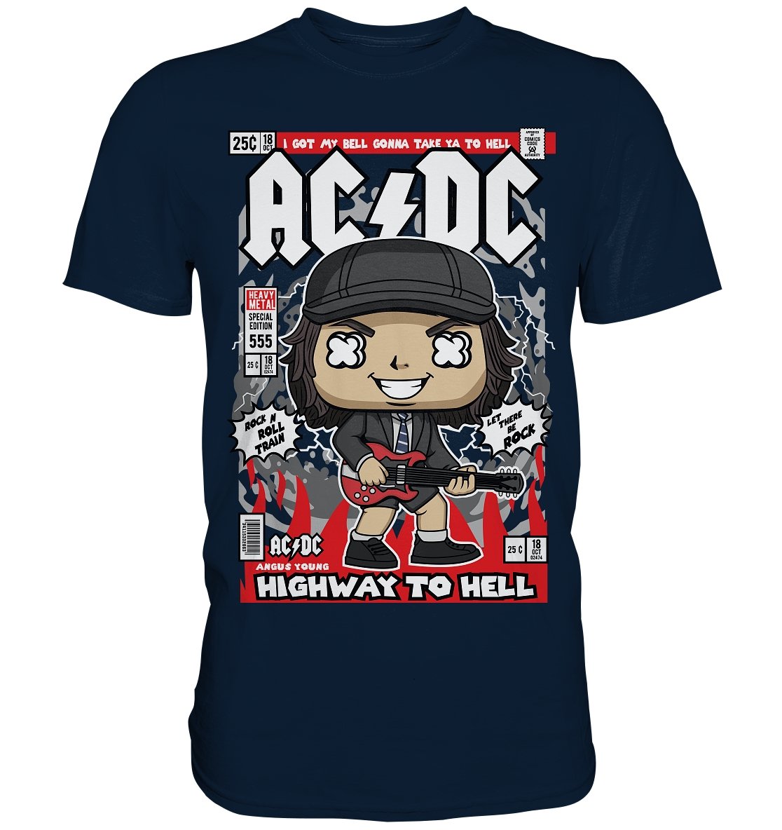 ACDC Angus Young Comic- Premium Shirt - BINYA