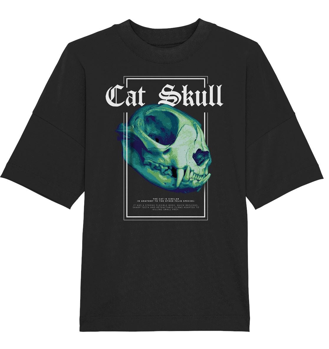 Cat Skull - Organic Oversize Shirt - BINYA