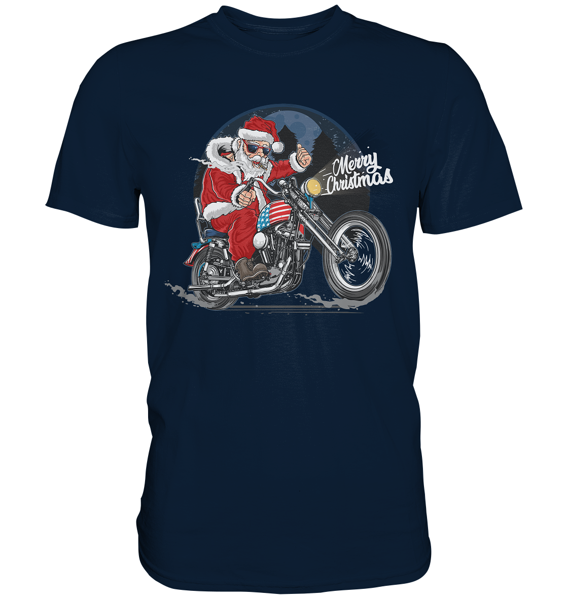 Santa Biker Merry Christmas - Premium Shirt