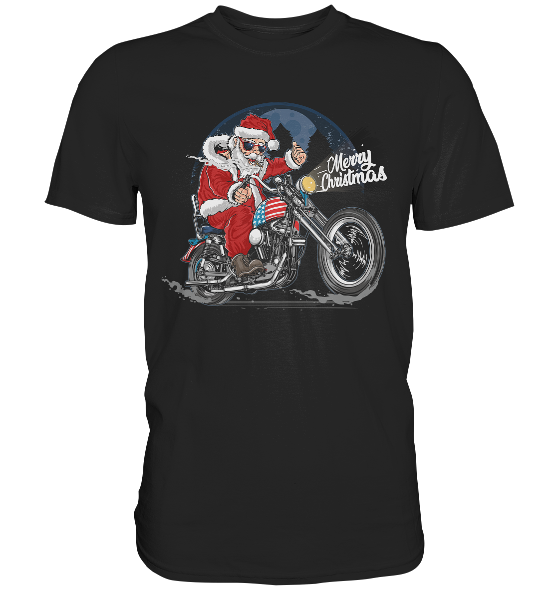 Santa Biker Merry Christmas - Premium Shirt