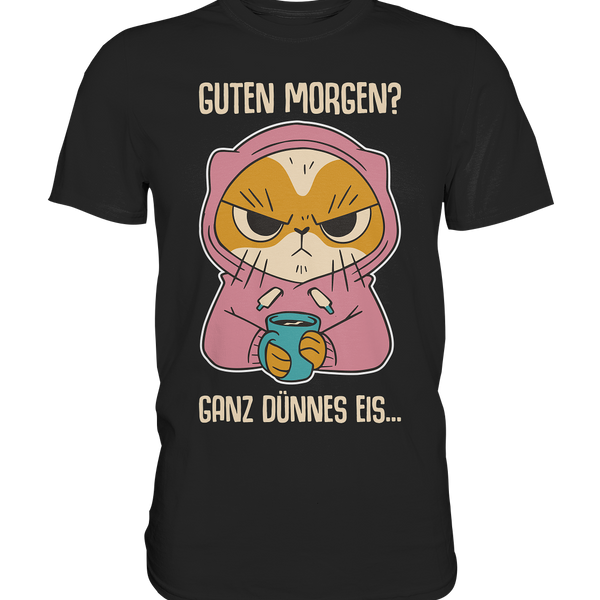 Lustiges Kaffee Katzen Tank Top - 'Guten Morgen? Günnes Eis!' Spruch Design