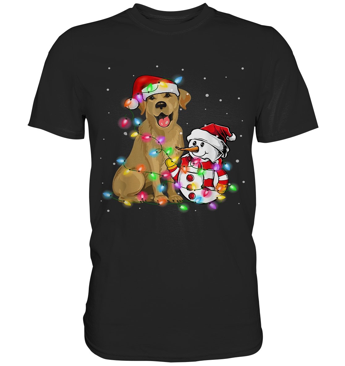 Labrador Hund mit Schneemann - Premium Shirt - BINYA