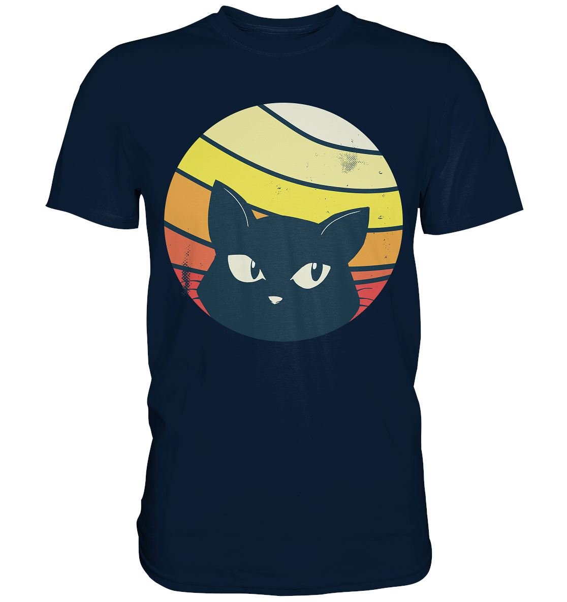 Retro Sunset Cat - Premium Shirt - BINYA