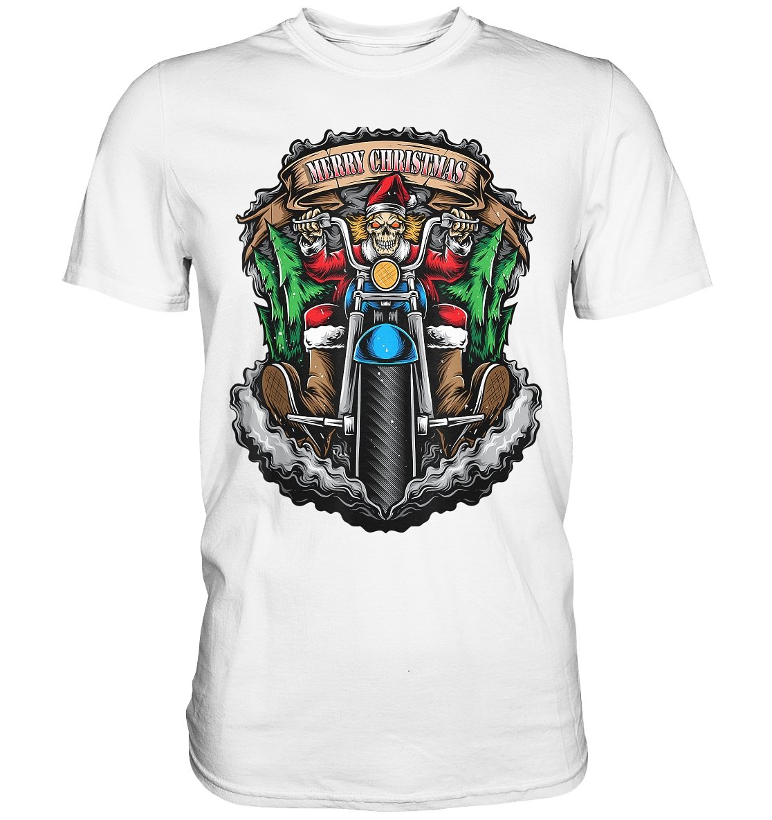 Santa Skull Biker - Premium Shirt - BINYA