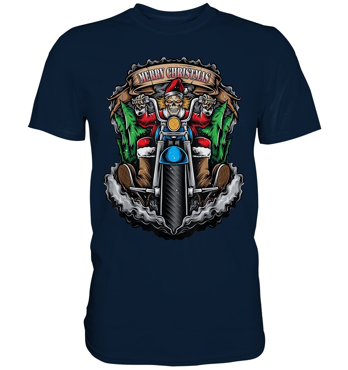 Santa Skull Biker - Premium Shirt - BINYA