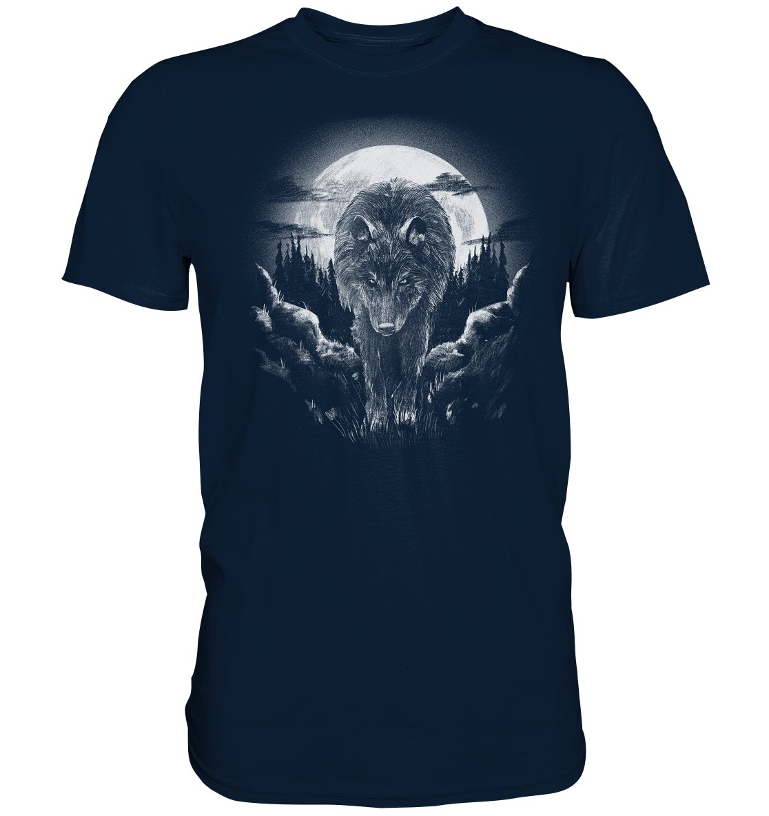 Wolf Animal on the Forest - Premium Shirt - BINYA